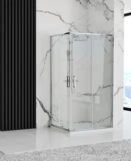 Vane REA/S - Sprchovací kút PUNTO 80x100 + biela sprchová vanička Savoy KPL-K1009