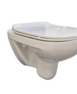 Záchody DEANTE Podstavný rám, pre závesné WC misy + SLIM tlačidlo bílé  + WC bez oplachového kruhu Edge + SEDADLO CST_WC01 A51P EG1