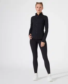 bundy a vesty Dámska športová priedušná bunda 900 na tréningy čierna