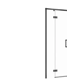 Sprchovacie kúty CERSANIT - Sprchové dvere LARGA ČIERNE 80X195, ľavé, číre sklo S932-127