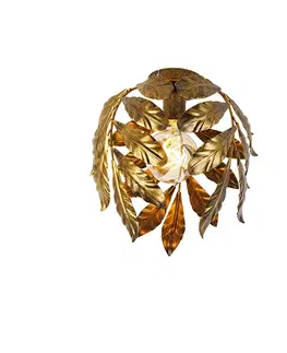 Stropne svietidla Vintage stropné svietidlo starožitné zlaté 30 cm - Lipa