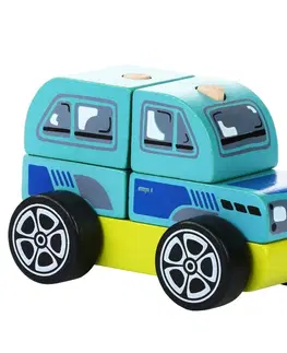Hračky - dopravné stroje a traktory CUBIKA - 13180 Terénne vozidlo - drevená skladačka 5 dielov
