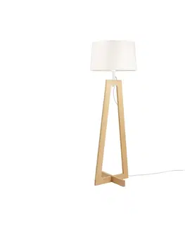 Stojacie lampy Aluminor Aluminor Sacha LS mini stojacia lampa drevo textil
