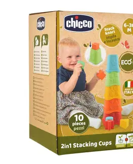 Náučné hračky CHICCO - Poháriky stohovacie farebné Eco+ 6m+