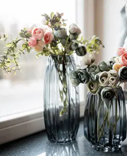 Dekoratívne vázy Vázy, set 2 ks, sivá/sivá, ELYSES TYP 2