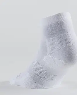 bedminton Športové polovysoké ponožky RS160 biele 3 páry