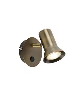 Nastenne lampy Bodové svietidlo z bronzu otočné a sklopné s vypínačom - Karin 1