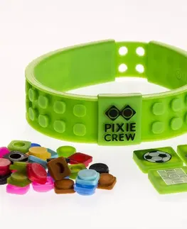 Kreatívne a výtvarné hračky PIXIE CREW - Futbalový tematický pixelový náramok zelený