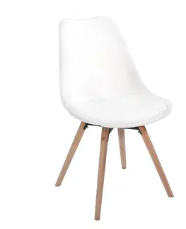 Jedálenské stoličky KONDELA Semer New jedálenská stolička biela / buk