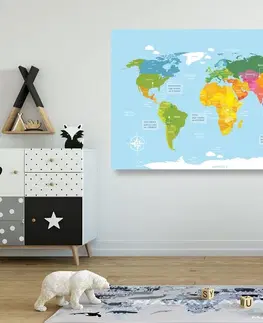 Obrazy na korku Obraz na korku výnimočná mapa sveta