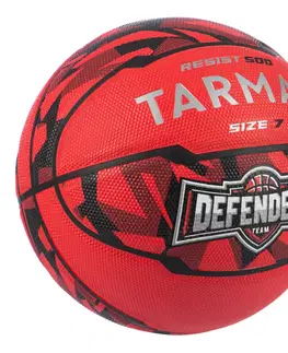 basketbal Basketbalová lopta R500 veľkosť 7 pre začínajúcich mužov od 13 rokov červená