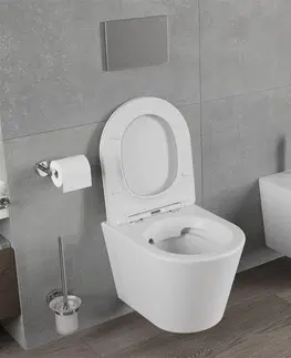 Záchody MEXEN - Rico Závesná WC misa vrátane sedátka s pomalým tenkom, duroplast, biela mat 30724001