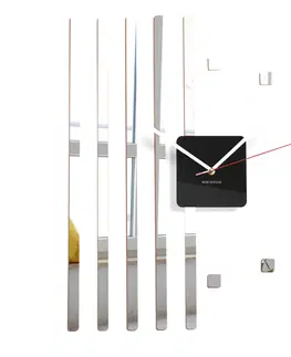 Hodiny Nástenné akrylové hodiny štvorce Flex z10b, 58 cm, strieborné zrkadlo