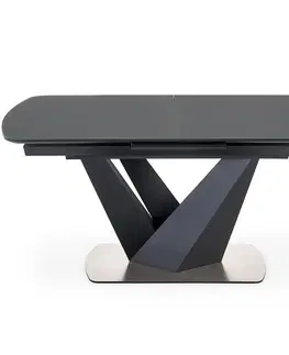 Stoly v podkrovnom štýle Rozkladací stôl Patrizio 160/200x90cm Tmavé Popolavý/Čierna