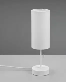 Stolové lampy Reality Leuchten Stolová lampa Jaro s pripojením USB, biela/biela