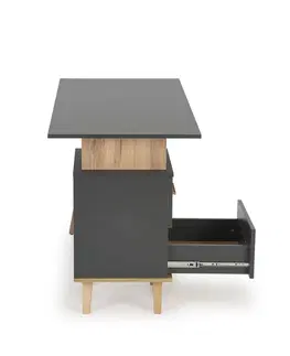 Písacie a pracovné stoly HALMAR Sergio písací stôl so zásuvkami antracit / dub wotan