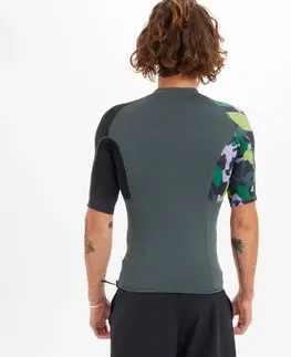 surf Pánske tričko 500 Camo s UV ochranou krátky rukáv na surfovanie