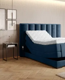 Elektrické polohovacie Elektrická polohovacia boxspringová posteľ VERONA Eltap Lukso 40 - modrá