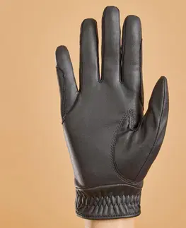 rukavice Detské jazdecké rukavice 560 čierno-biele