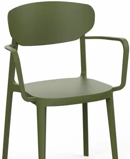 Jedálenské zostavy Jedálenská stolička MARE ARMCHAIR Rojaplast Zelená