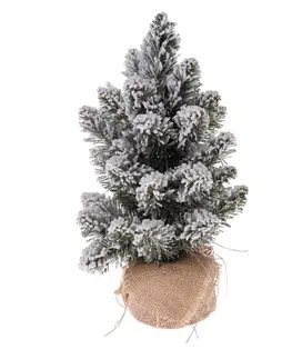 Vianočné dekorácie Dekoračný zasnežený stromček Jedľa, 30 cm