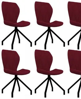 Jedálenské stoličky a kreslá Jedálenská stolička 6 ks umelá koža Dekorhome Čierna