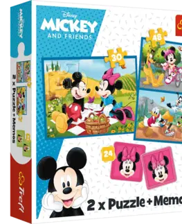 Hračky puzzle TREFL - Puzzle 2v1 + pexeso - Zoznámte sa s Disney hrdinami / Disney Multiproperty