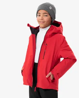 bundy a vesty Detská lyžiarska bunda 550 nepremokavá červená
