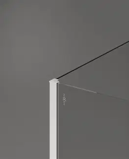 Sprchové dvere MEXEN/S - Kyoto Sprchová zástena WALK-IN 130 x 110 x 30 cm, čierny vzor, biela 800-130-110-221-20-70-030