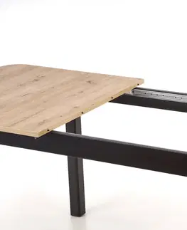Jedálenské stoly HALMAR Florian rozkladací jedálenský stôl dub artisan / čierna