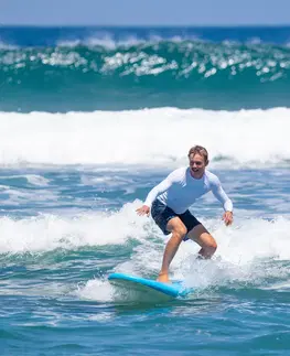 surf Pánske tričko Top 100 s ochranou proti UV žiareniu s dlhým rukávom biele