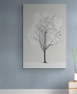 Obrazy stromy a listy Obraz minimalistický strom v zime