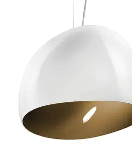 Závesné svietidlá Vistosi Závesná lampa Surface Ø 40 cm E27 biela/hnedá