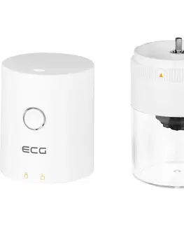 Mlynčeky na kávu ECG KM 150 White prenosný elektrický mlynček na kávu