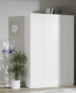 Šatníkové skrine s otočnými dverami Skriňa Unit S Vybavením Luxus, Biela, Š. 136,7 Cm