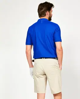 dresy Pánska golfová polokošeľa s krátkym rukávom WW500 indigo