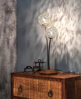 Stolové lampy Paul Neuhaus Stolná lampa Greta hrdzavý vzhľad, 2-plameňová
