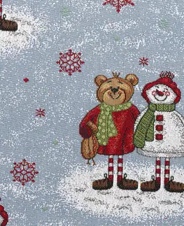 Obrusy BO-MA Trading Vianočný obrus gobelín Medvede, 100 x 100 cm