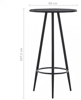 Barové stoličky Barový stôl Ø 60cm Dekorhome Čierna