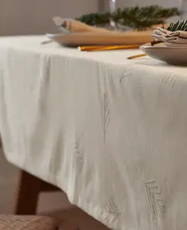 Tablecloths Žakárový obrus, krémový, štandardná veľkosť