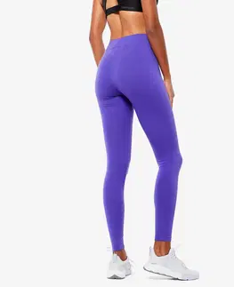 nohavice Dámske legíny na fitnes Slim Fit+ 500 – fialové