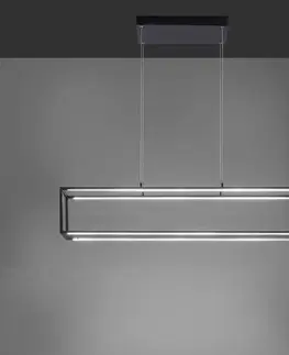 Závesné svietidlá Paul Neuhaus Paul Neuhaus Contura závesné LED svetlo v čiernej