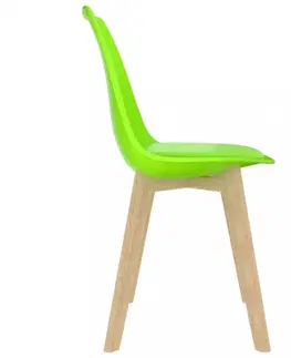 Jedálenské stoličky a kreslá Jedálenská stolička 4 ks plast / umelá koža / buk Dekorhome Fialová