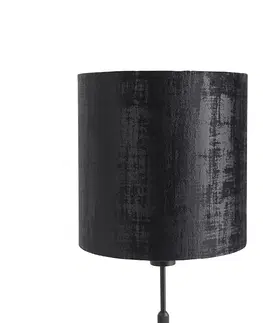 Stolove lampy Stolová lampa čierne velúrové tienidlo čierne 25 cm nastaviteľné - Parte