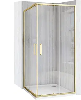 Sprchovacie kúty REA/S - Sprchovací kút City 90x90 Gold So sprchovou bielou vaničkou Savoy KPL-K6443