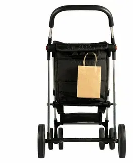 Nákupné tašky a košíky Rolser Skladací nákupný vozík na kolieskach Basket Polar 4Big, čierna