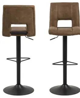 Barové stoličky Dkton Dizajnová barová stolička Nerine, svetlo hnedá a čierna