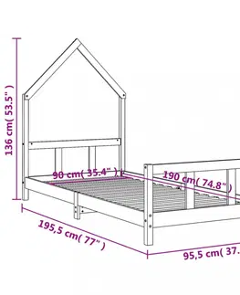 Detské izby Detská domčeková posteľ Dekorhome 90 x 190 cm