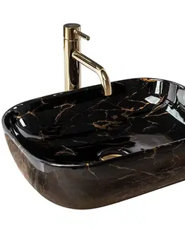 Sanitárna keramika Umývadlo na dosku Belinda Black Marble Shiny