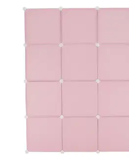Regály a poličky KONDELA Nurmi detská modulárna skriňa ružová / detský vzor